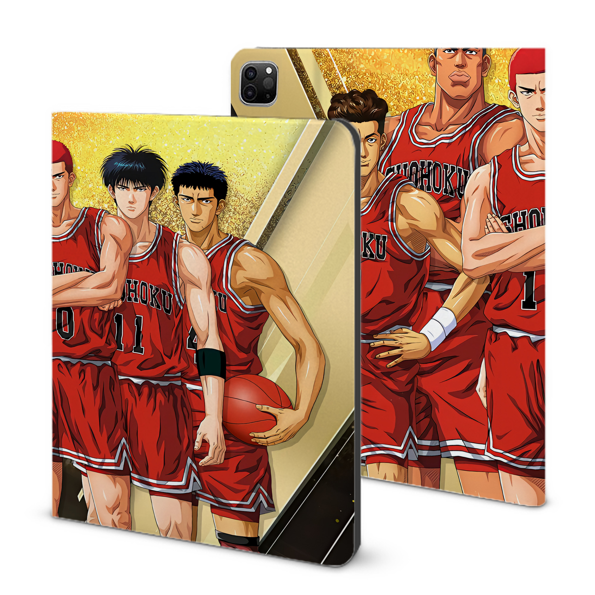 （画像用） SLAM DUNK／スラムダンク IPad ケース ブック型 PUレザー TPU 耐衝撃 軽量 薄型 ペン収納なし 全面保護 IPad 各モデル対応